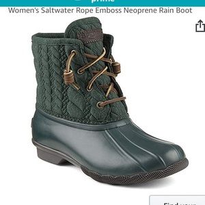 Sperry Green Quilted Water Boots